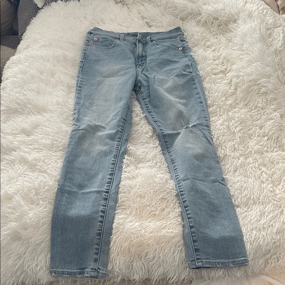 GAP True skinny sky high blue denim jean. Size 27 and stretch denim. Never worn!